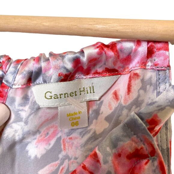 Garnet Hill 6 Pink Floral Washable Silk Camisole Blouse Cami Tank Women Tank Top - Picture 9 of 10